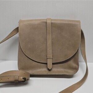 ABLE Tirhas Saddle Crossbody Bag In Tan Leather